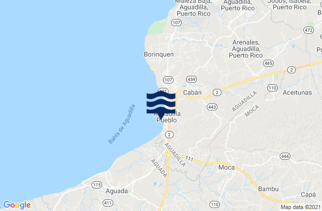 Aguadilla Barrio-Pueblo, Puerto Ricoの潮見表地図