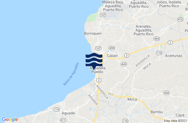 Aguadilla, Puerto Ricoの潮見表地図