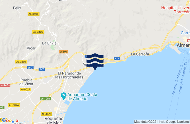 Aguadulce, Spainの潮見表地図
