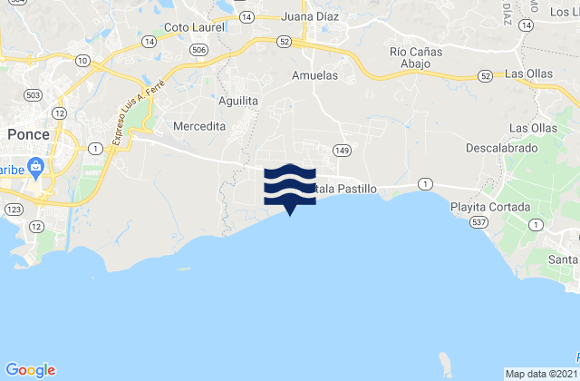 Aguilita, Puerto Ricoの潮見表地図