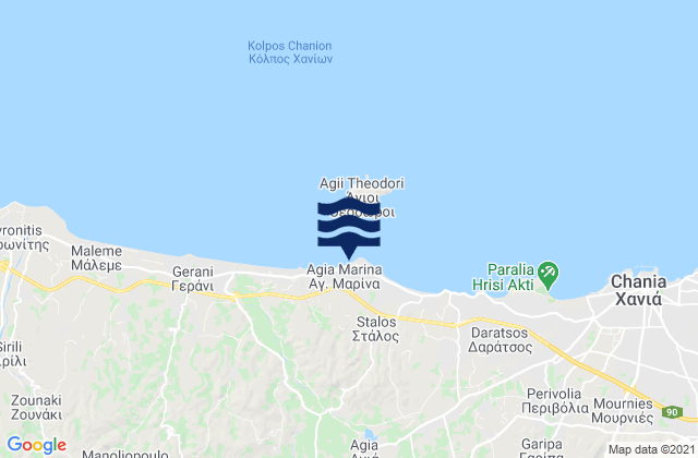 Agía Marína, Greeceの潮見表地図