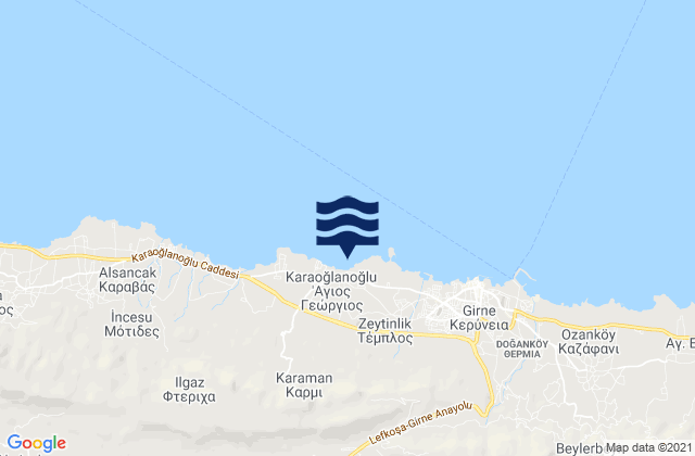 Agírda, Cyprusの潮見表地図