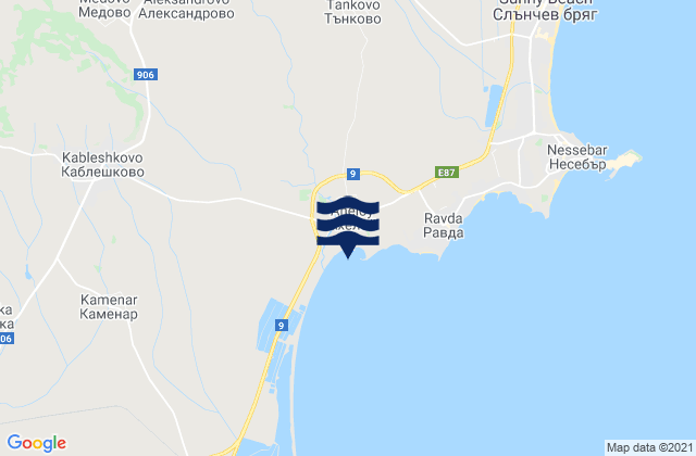 Aheloy, Bulgariaの潮見表地図