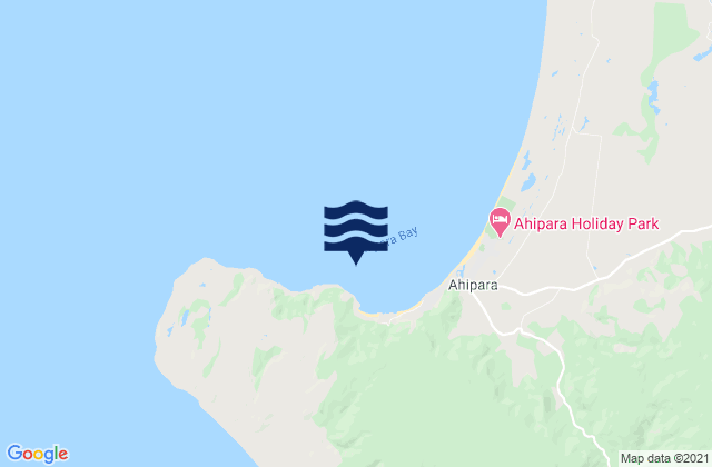 Ahipara Bay, New Zealandの潮見表地図