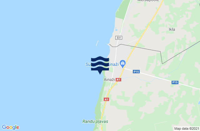 Ainaži, Latviaの潮見表地図