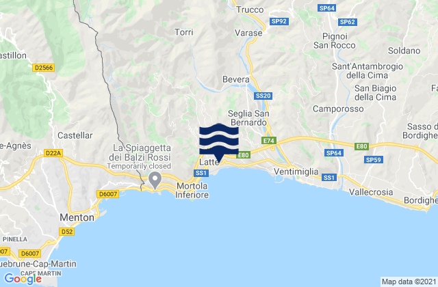 Airole, Italyの潮見表地図