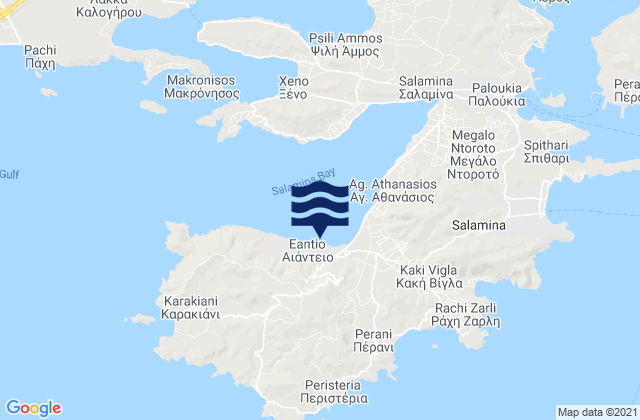 Aiánteio, Greeceの潮見表地図