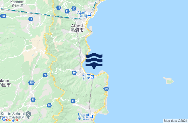 Ajiro Ko, Japanの潮見表地図