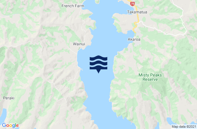 Akaroa Harbor, New Zealandの潮見表地図