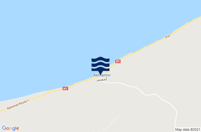 Akhfennir, Moroccoの潮見表地図