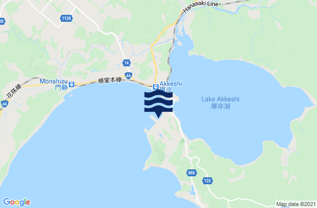 Akkeshi Wan, Japanの潮見表地図