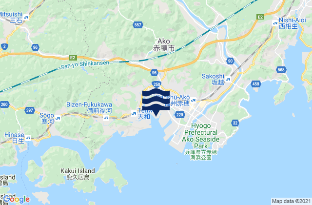 Ako (Harima Nada), Japanの潮見表地図