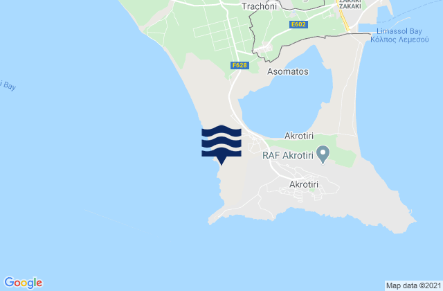 Akrotíri, Cyprusの潮見表地図