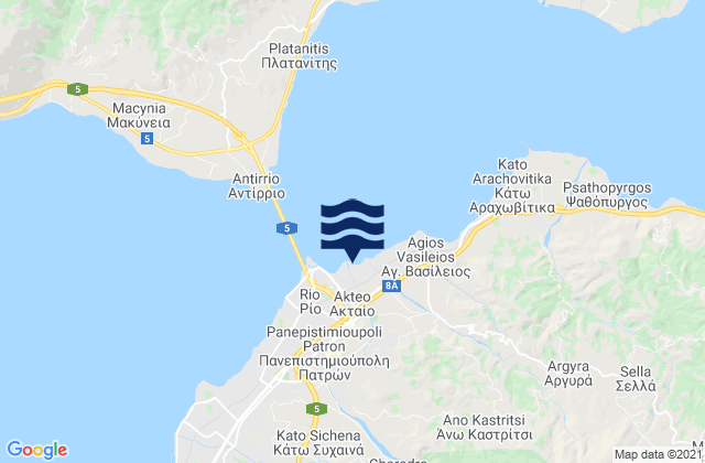 Aktaío, Greeceの潮見表地図