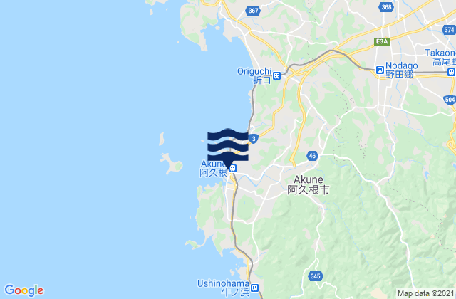 Akune, Japanの潮見表地図