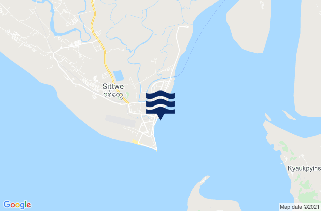 Akyab, Myanmarの潮見表地図