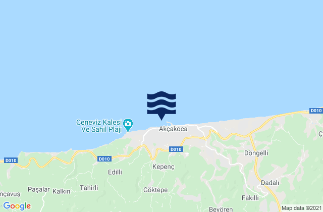 Akçakoca, Turkeyの潮見表地図