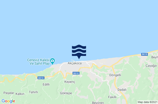 Akçakoca İlçesi, Turkeyの潮見表地図