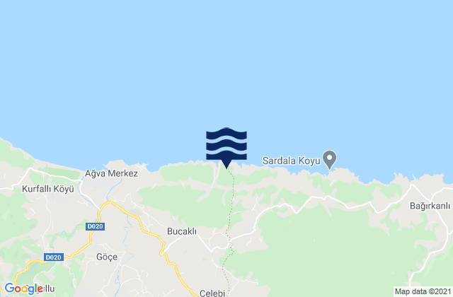 Akçaova, Turkeyの潮見表地図