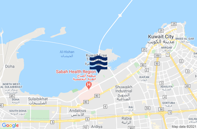 Al Asimah Governorate, Kuwaitの潮見表地図