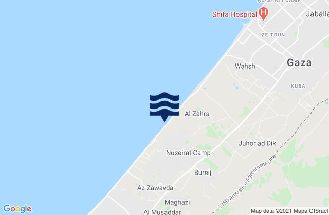 Al Burayj, Palestinian Territoryの潮見表地図