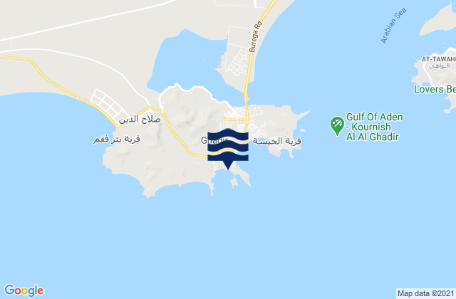 Al Burayqah, Yemenの潮見表地図