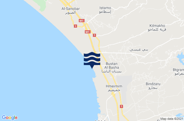 Al Fākhūrah, Syriaの潮見表地図