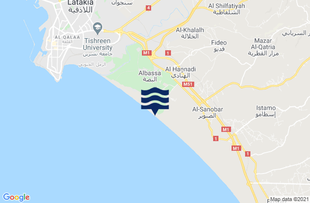 Al Hinādī, Syriaの潮見表地図
