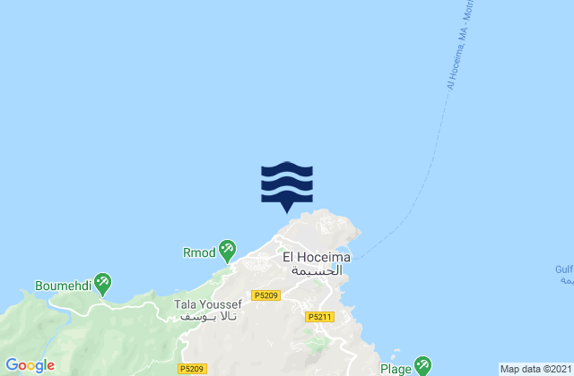 Al Hoceïma, Moroccoの潮見表地図