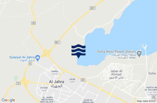 Al Jahrā’, Kuwaitの潮見表地図