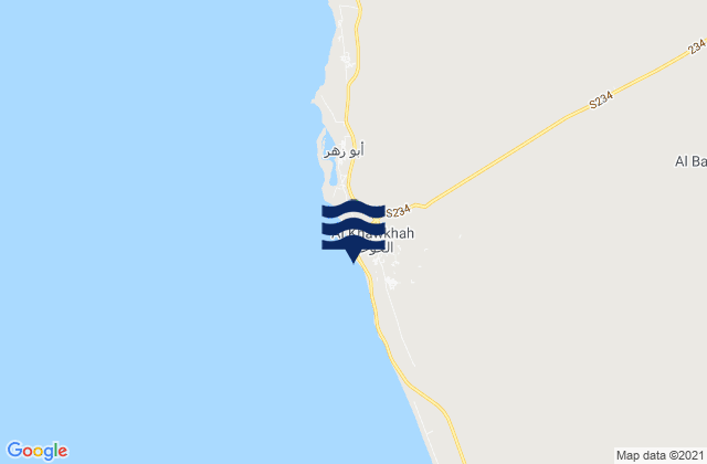 Al Khawkhah, Yemenの潮見表地図