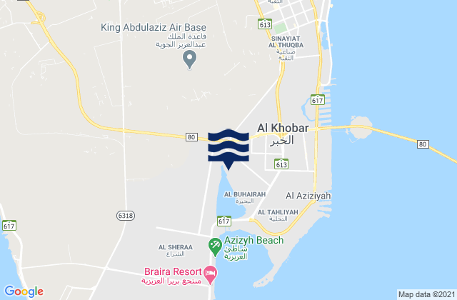 Al Khubar, Saudi Arabiaの潮見表地図