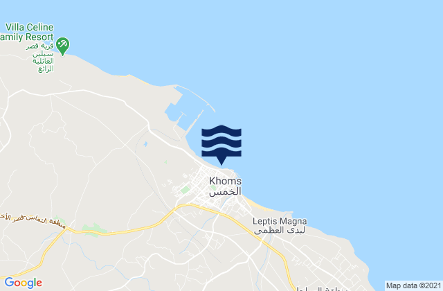 Al Khums, Libyaの潮見表地図