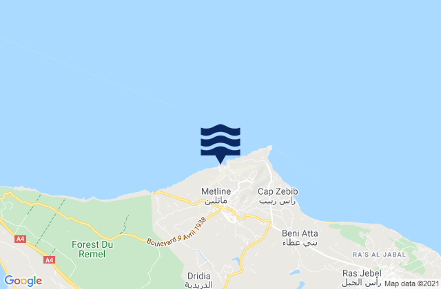 Al Matlīn, Tunisiaの潮見表地図