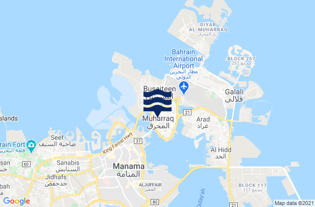 Al Muharraq, Bahrainの潮見表地図