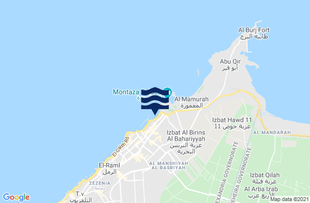 Al Muntazah, Egyptの潮見表地図