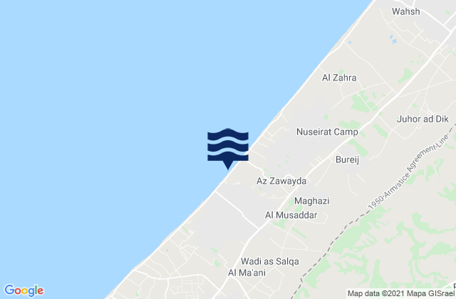 Al Muşaddar, Palestinian Territoryの潮見表地図