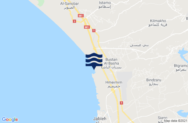 Al Qardāḩah, Syriaの潮見表地図