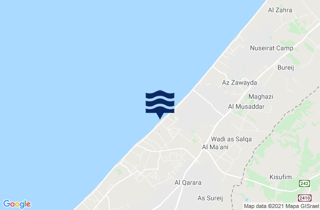 Al Qarārah, Palestinian Territoryの潮見表地図