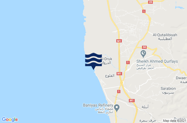 Al Quţaylibīyah, Syriaの潮見表地図