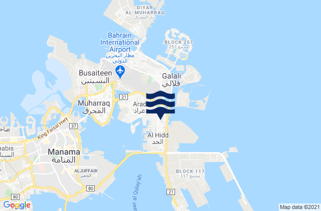 Al Ḩadd, Bahrainの潮見表地図