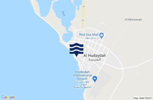 Al Ḩudaydah, Yemenの潮見表地図