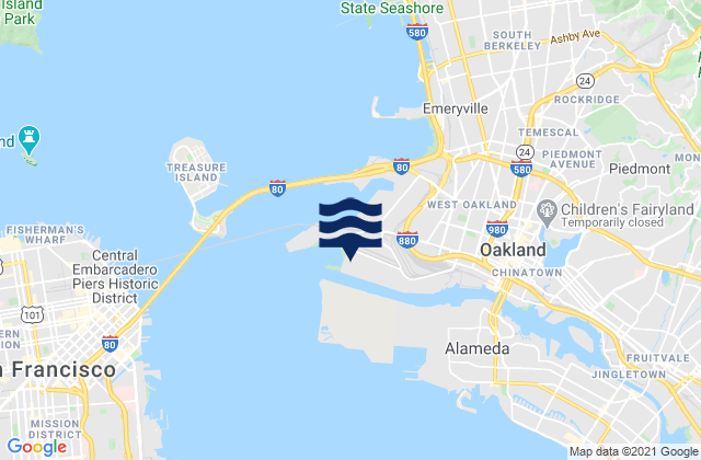 Alameda Naval Air Station, United Statesの潮見表地図