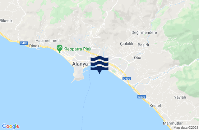 Alanya, Turkeyの潮見表地図