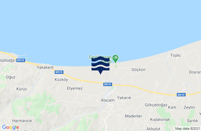 Alaçam, Turkeyの潮見表地図