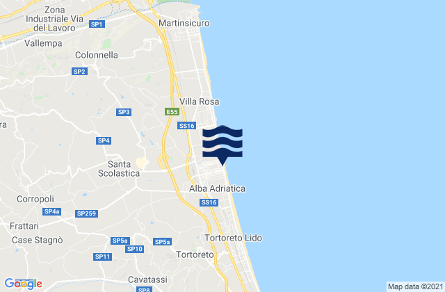 Alba Adriatica, Italyの潮見表地図