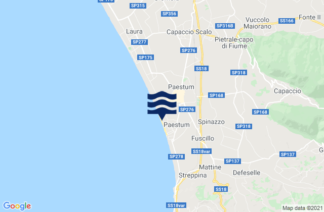 Albanella, Italyの潮見表地図
