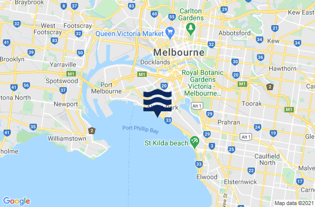 Albert Park, Australiaの潮見表地図