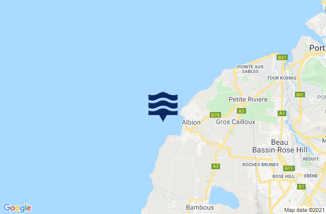 Albion, Mauritiusの潮見表地図