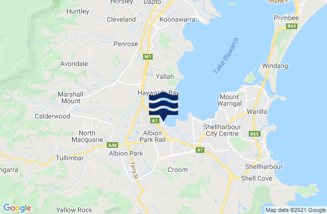 Albion Park Rail, Australiaの潮見表地図